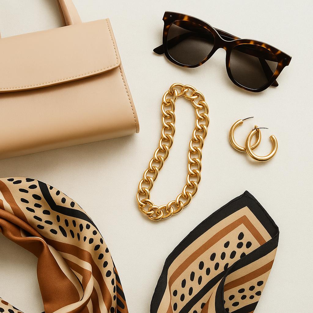 Dames outfit met accessoires