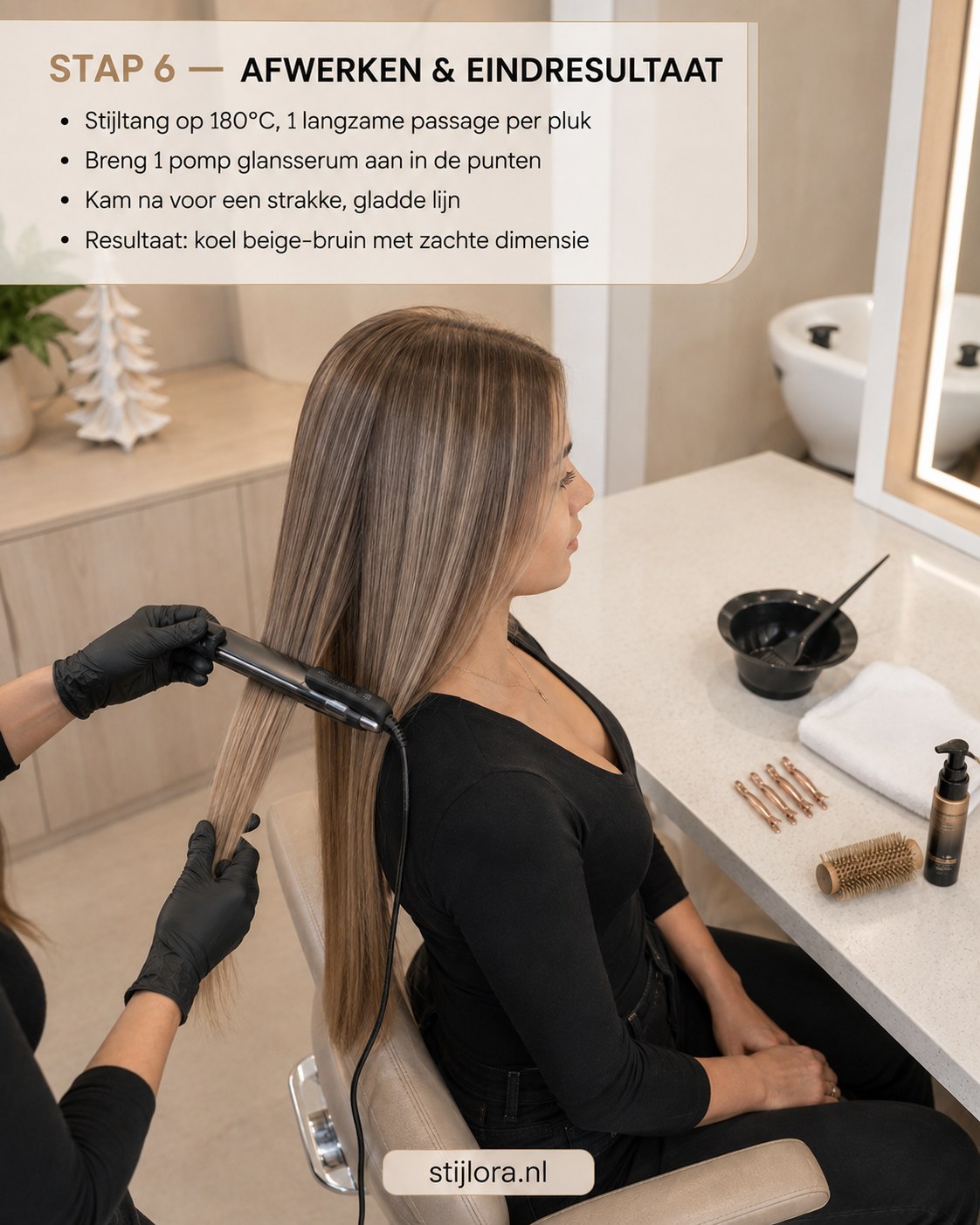 Beige Blonde Balayage Op Lang Steil Haar - Mijn Stap - Voor