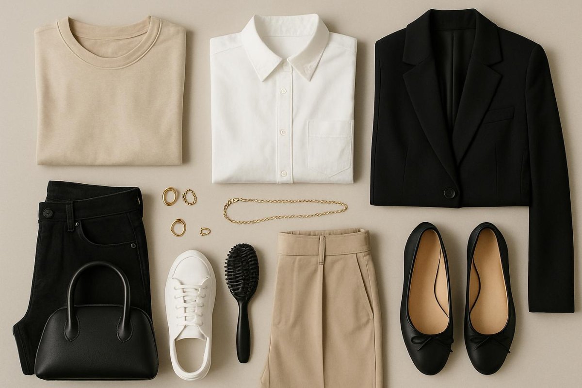 Neutrale basics capsule kledingstijl