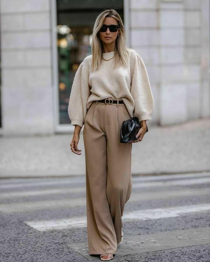 Neutrale casual outfit tinten