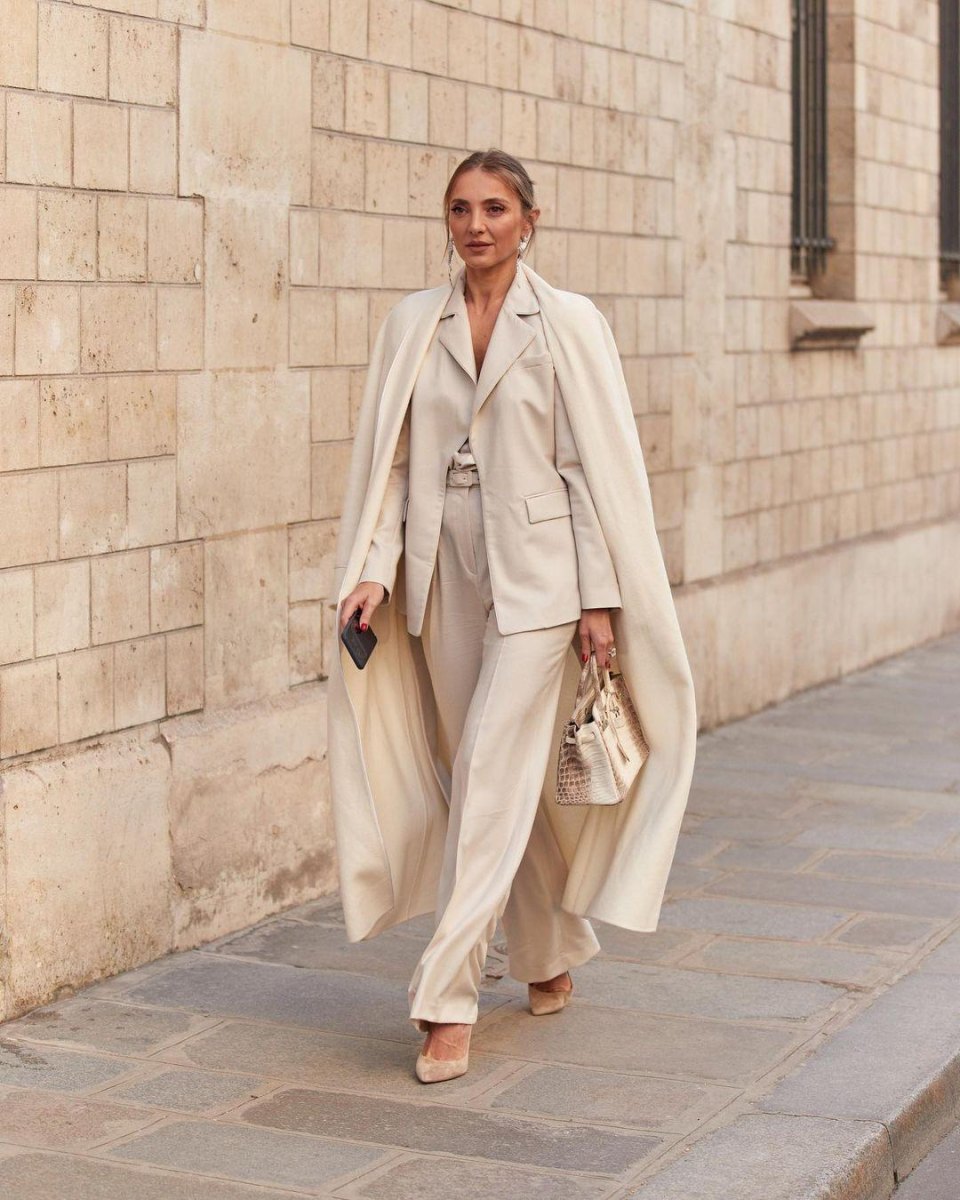 Elegante crème monochrome outfit