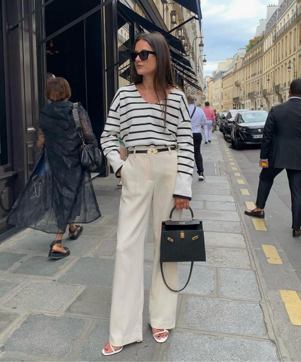 Franse stijl met gestreept shirt