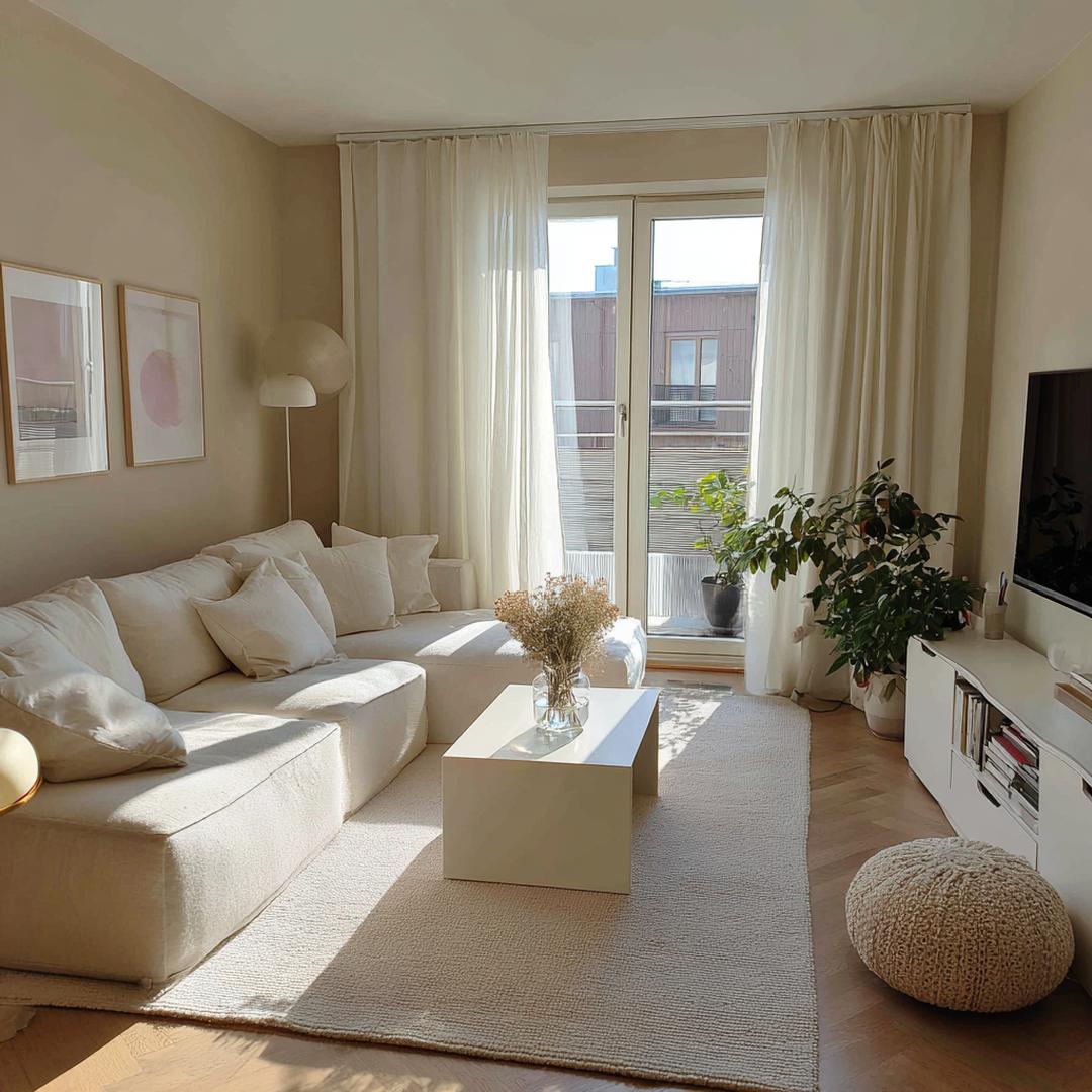 Witte Hoekbank Met Vloerkleed