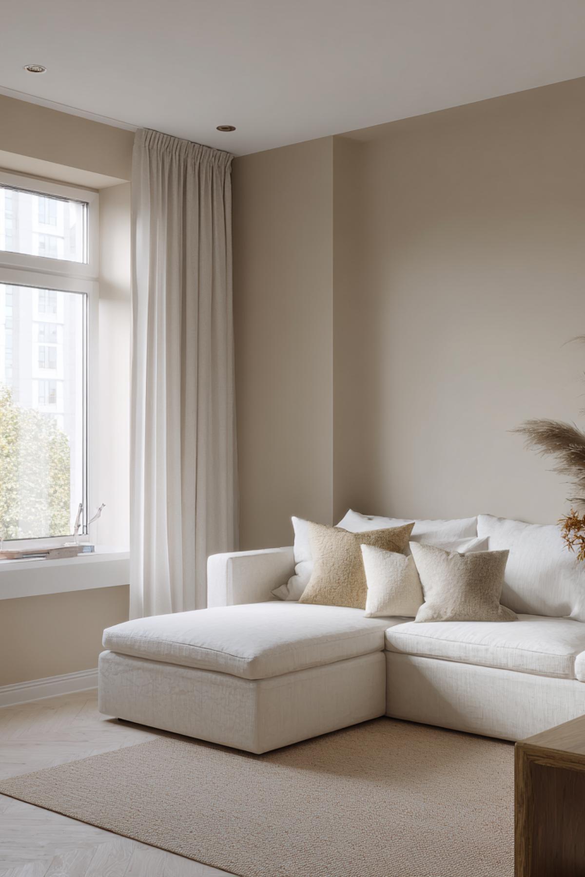 Beige Kamer Met Hoekbank