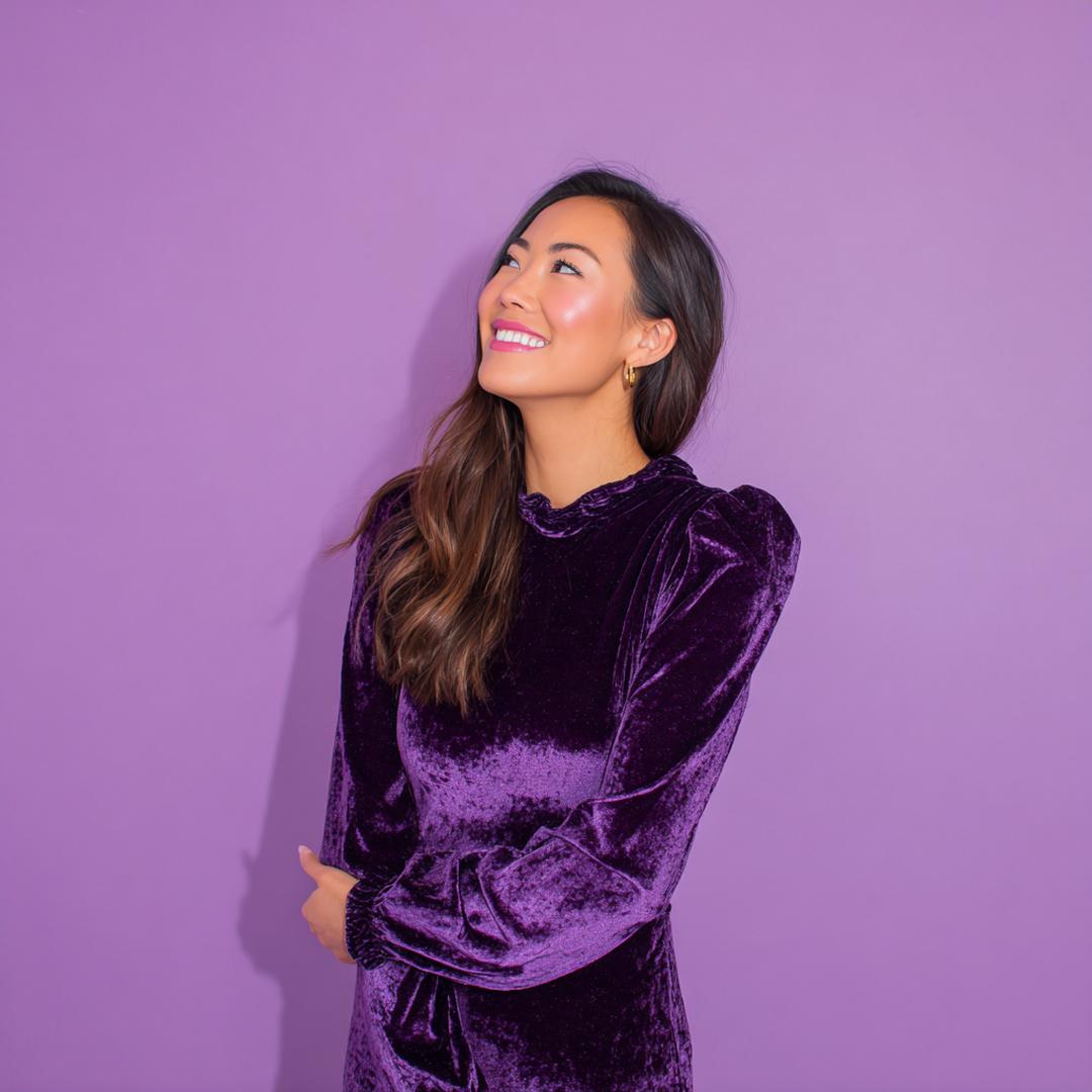 Paarse Fluwelen Jurk Achtergrond