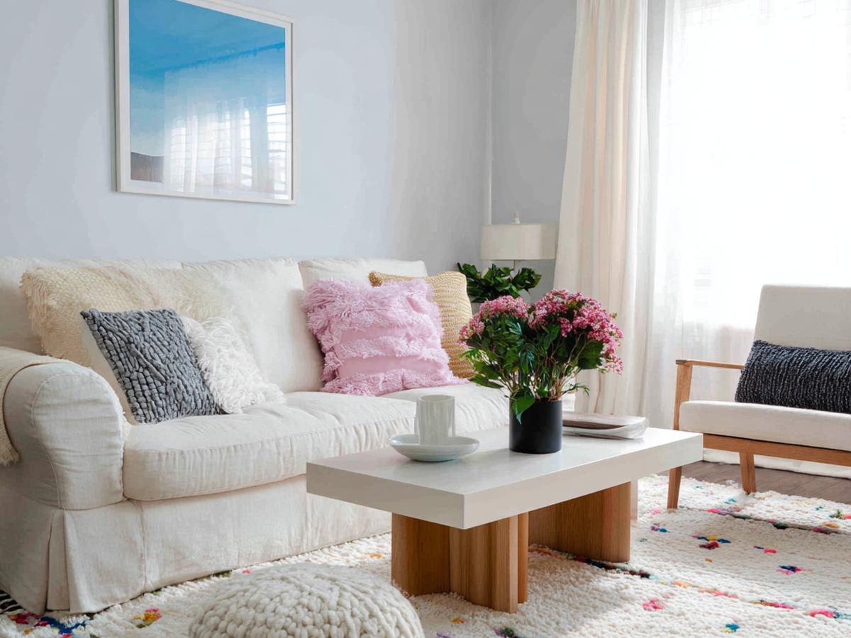 Pastelkussens En Veldbloemen