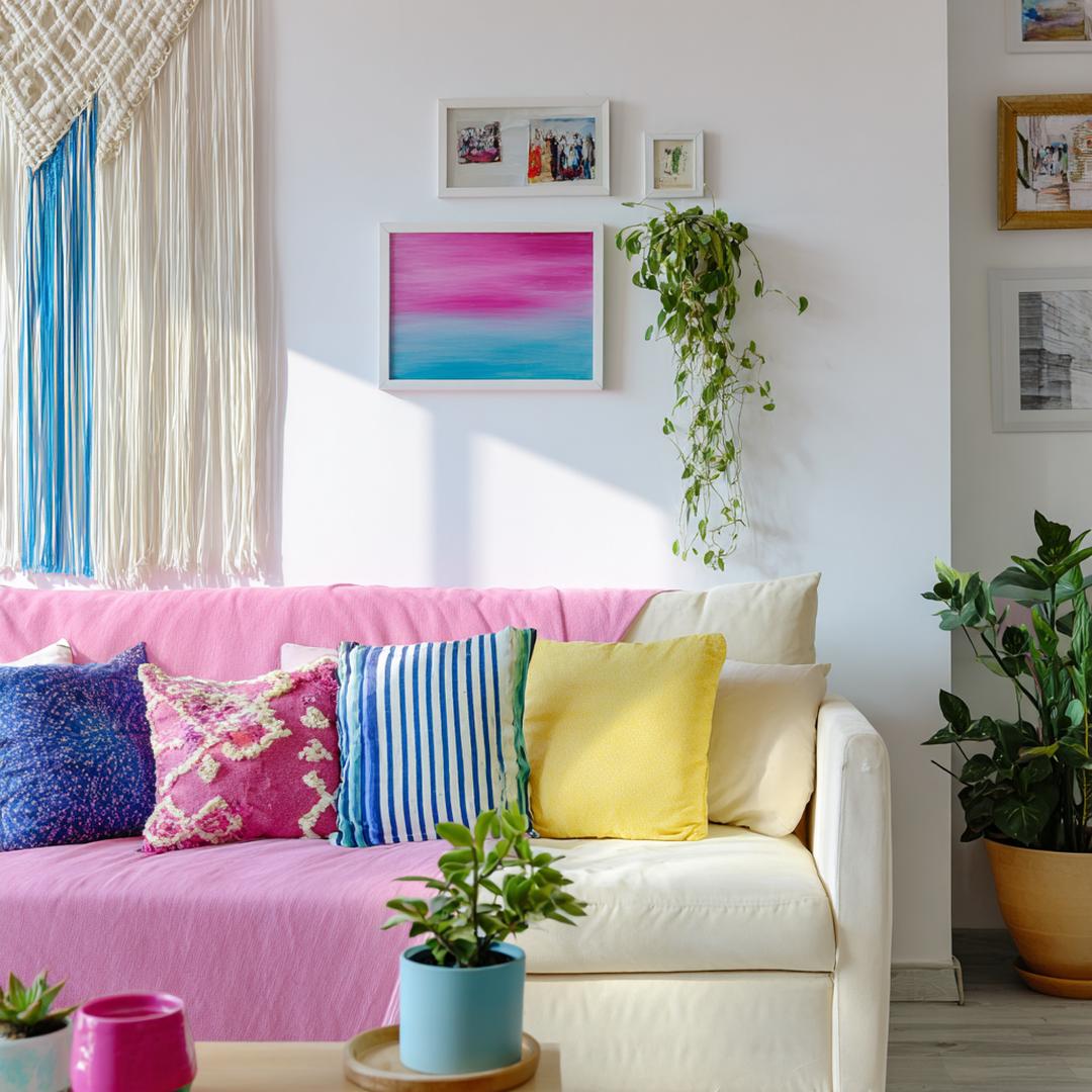 Kleurrijke Kussens En Planten