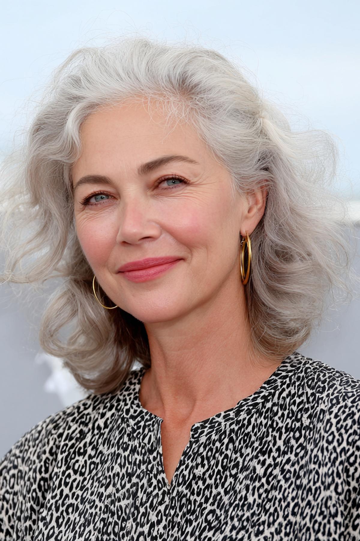 Golvend Grijs Halflang Haar