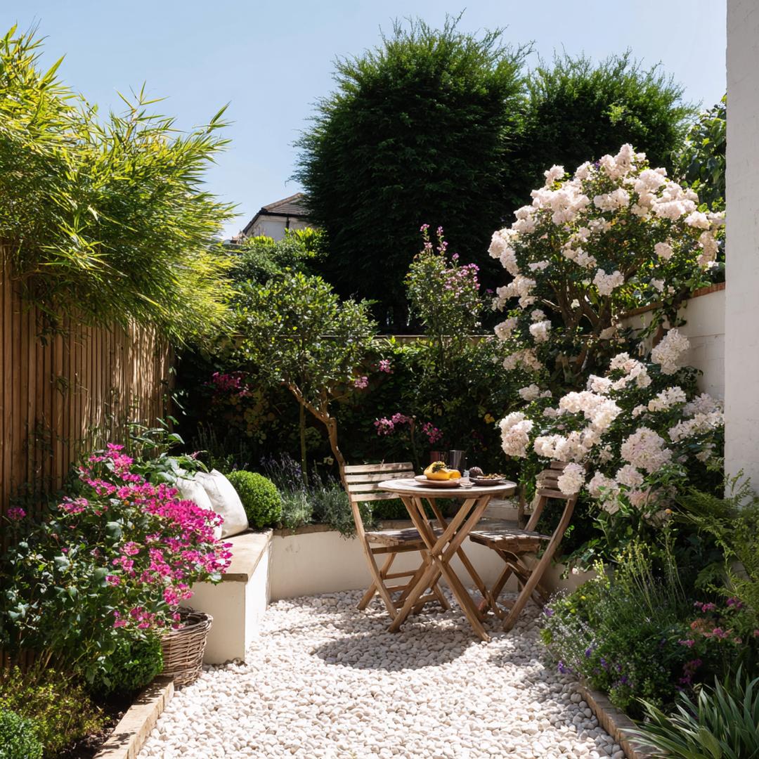 Houten Bistroset Witte Kiezels