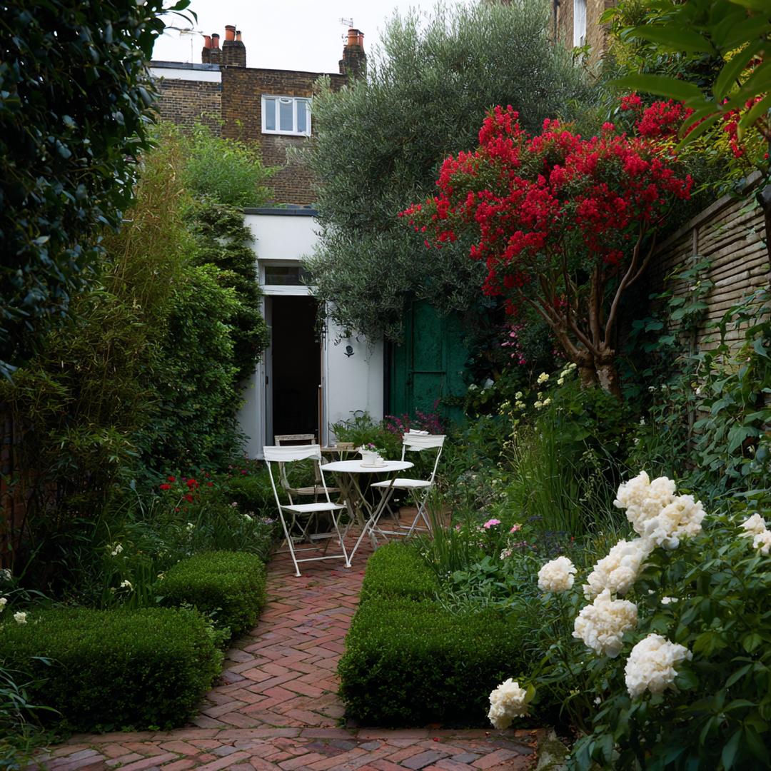 Rode Bloesem Visgraat Baksteenpad