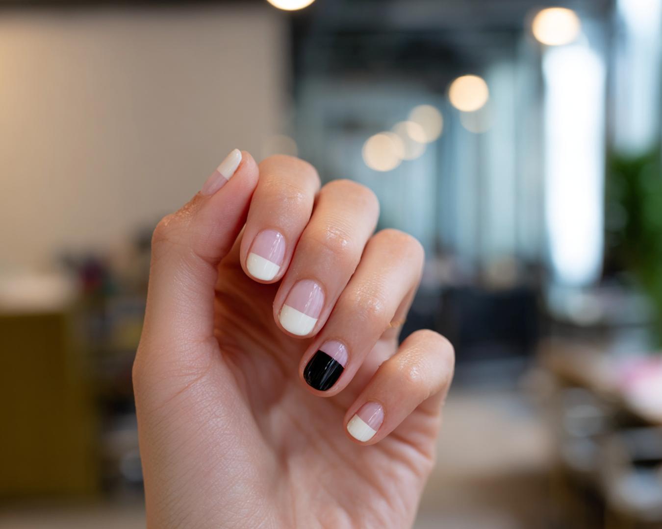 Monochrome Franse Tips