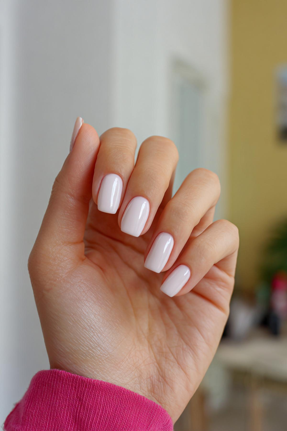 Hand Met Melkachtige Nagels