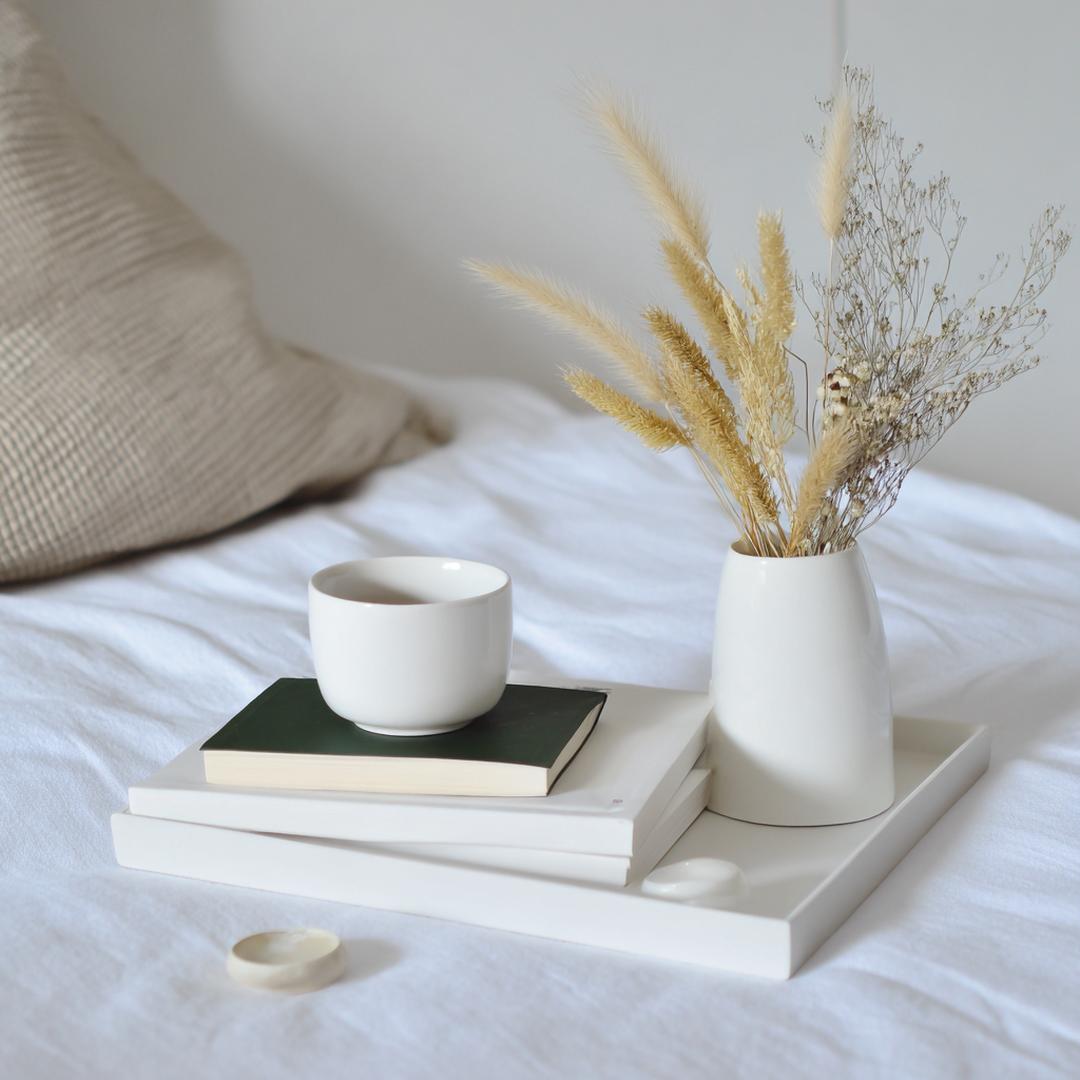 Wit Dienblad Met Kop