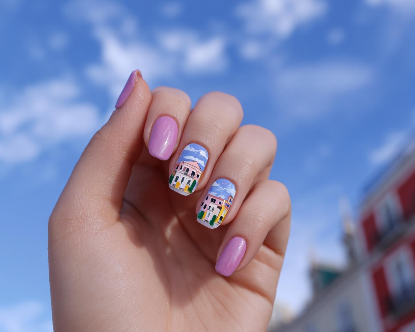 Lila Nagels Met Accentkunst