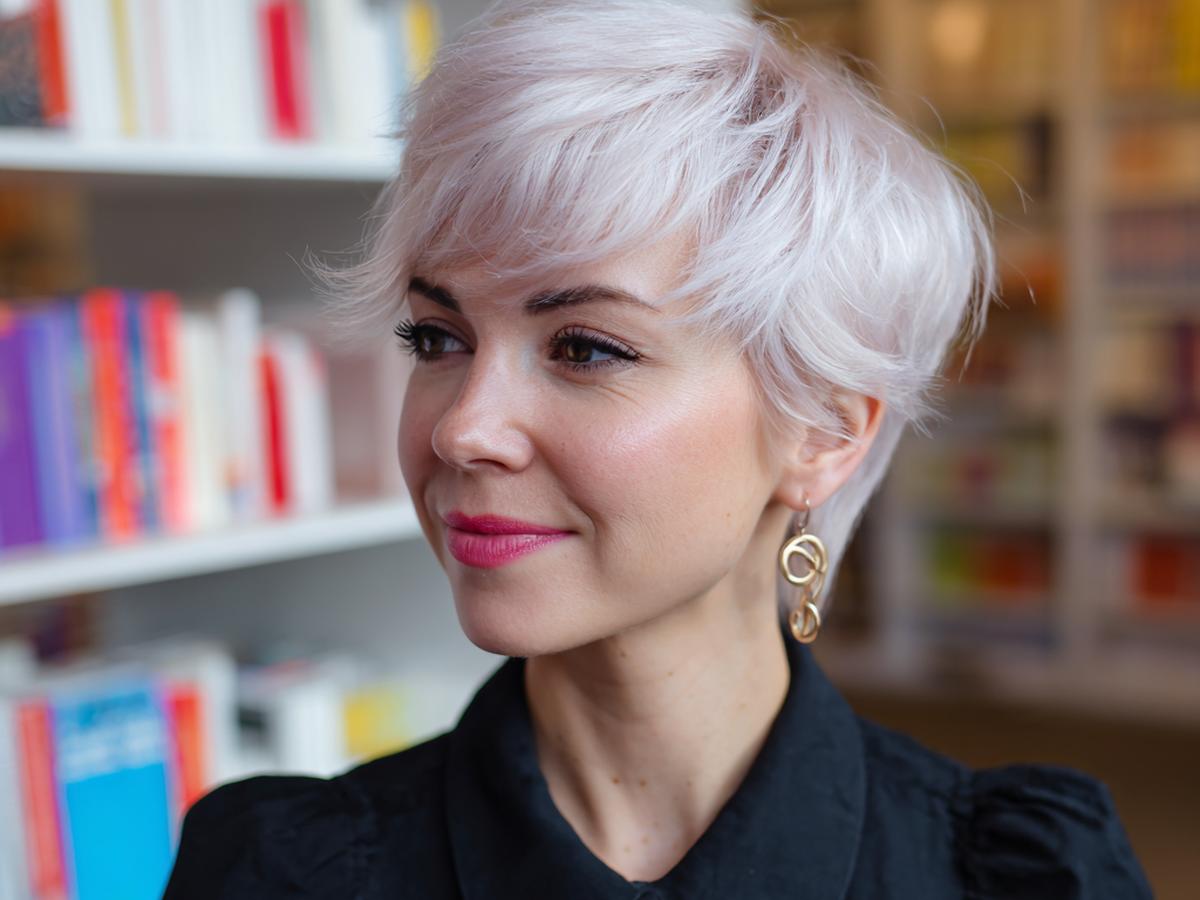 Textured Platinum Pixie Cut