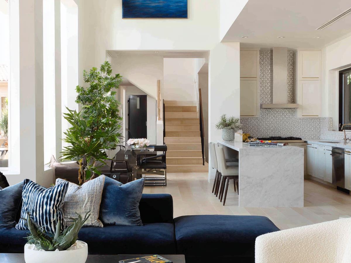 Donkerblauwe Bank En Marmer