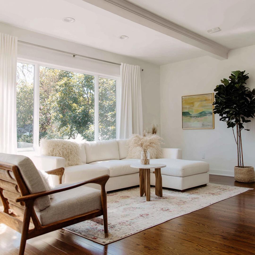 Witte Bank Houten Stoel Pampasgras