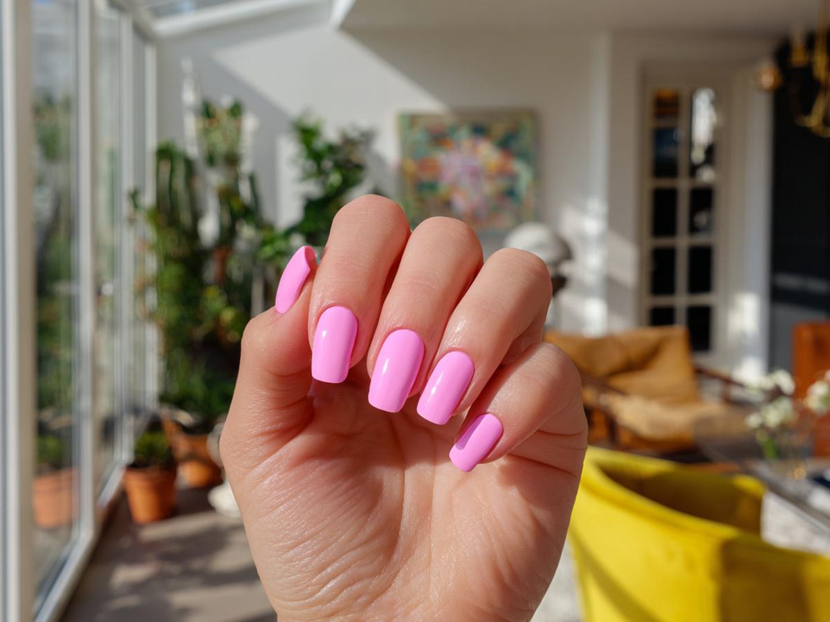 Pink Square Nails