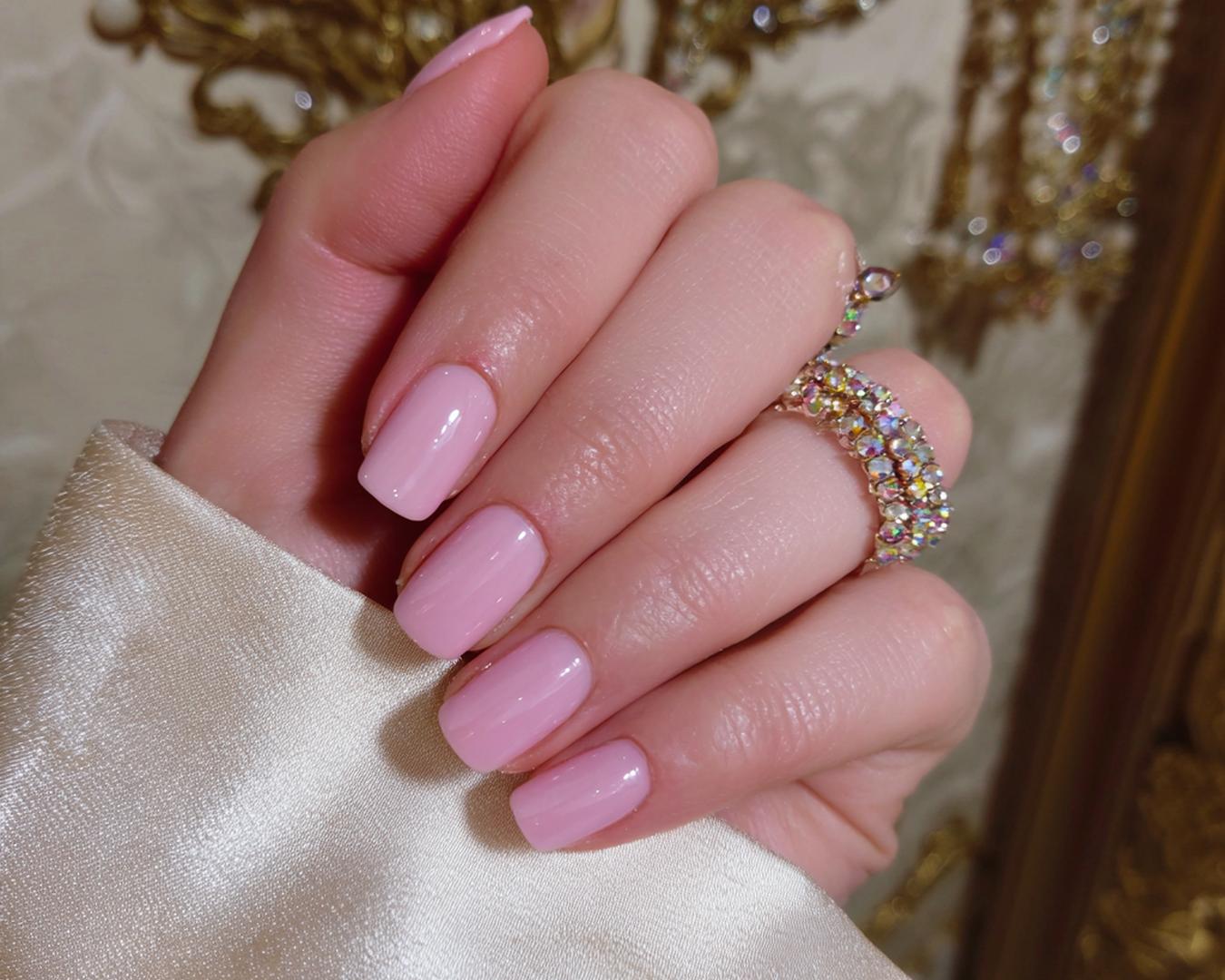 Light Pink Short Square Nails