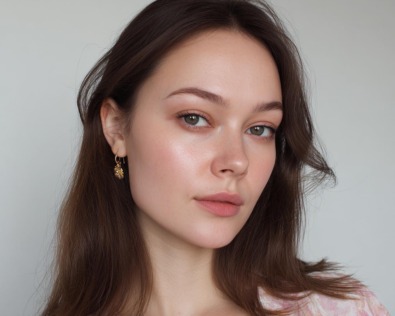 Glanzende Huid Gouden Oorbel