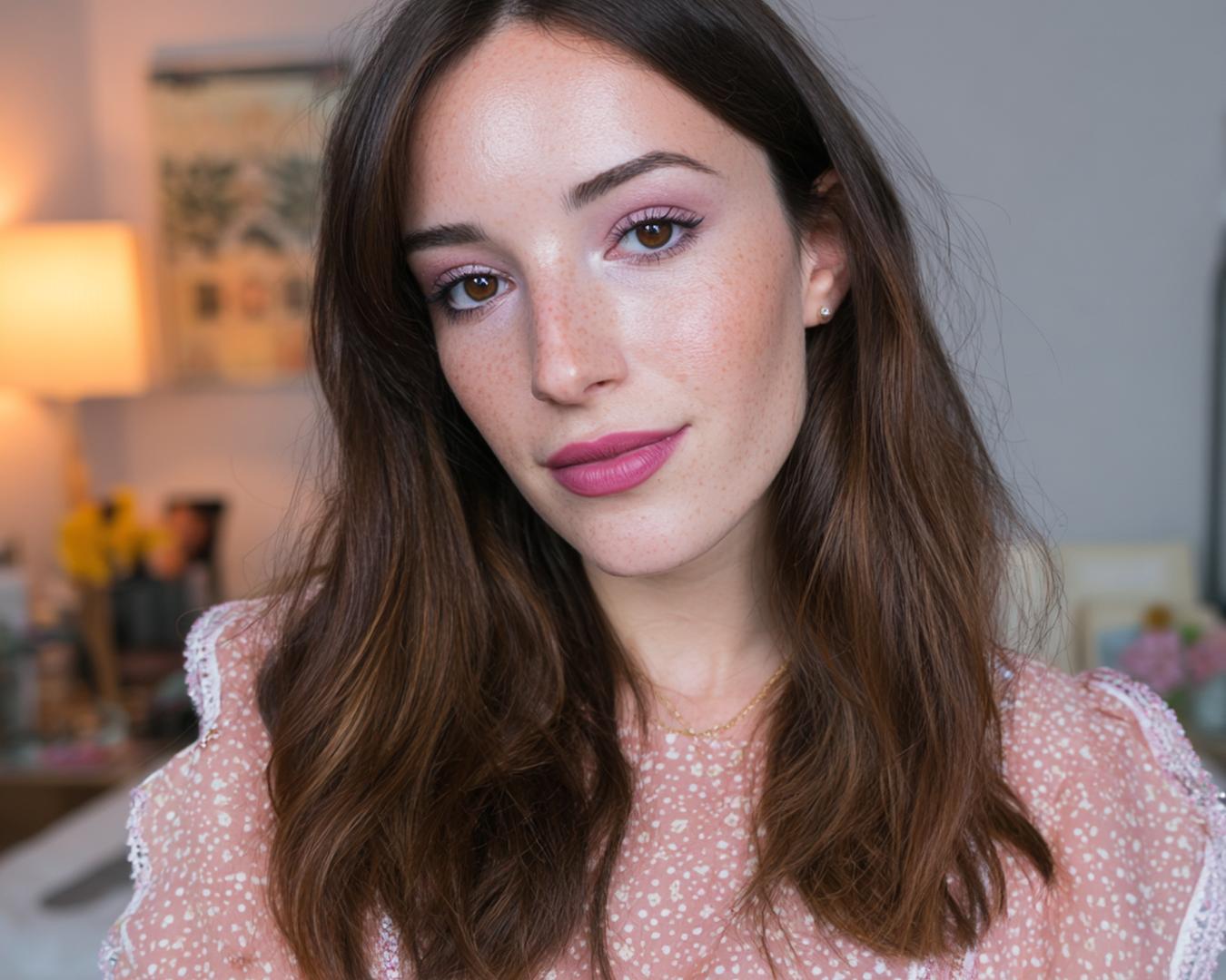 Lavendel Oogschaduw Sproeten Roze Lip