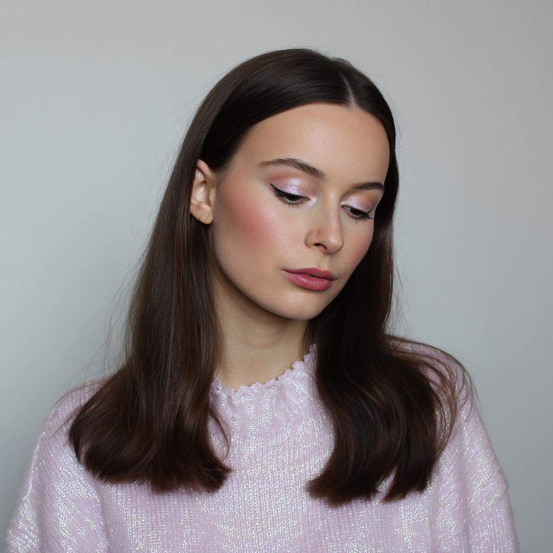 Roze Oogschaduw Strakke Eyeliner