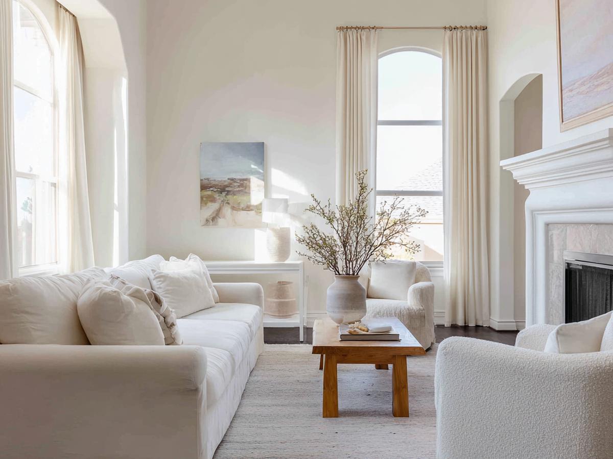 Hoge Ramen Crème Banken Houten Tafel