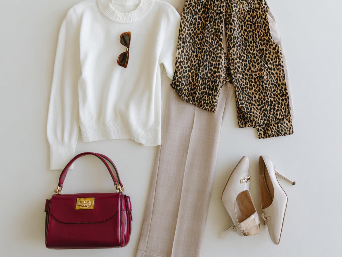 Witte Trui Ruitbroek Luipaard Gilet