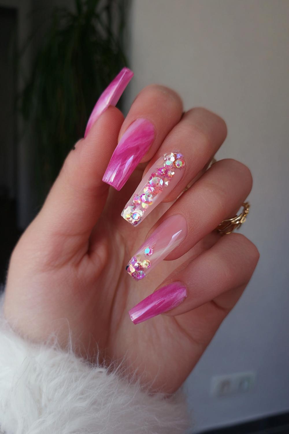 22. Jinx nails met parelmoer inlay en transparante contour