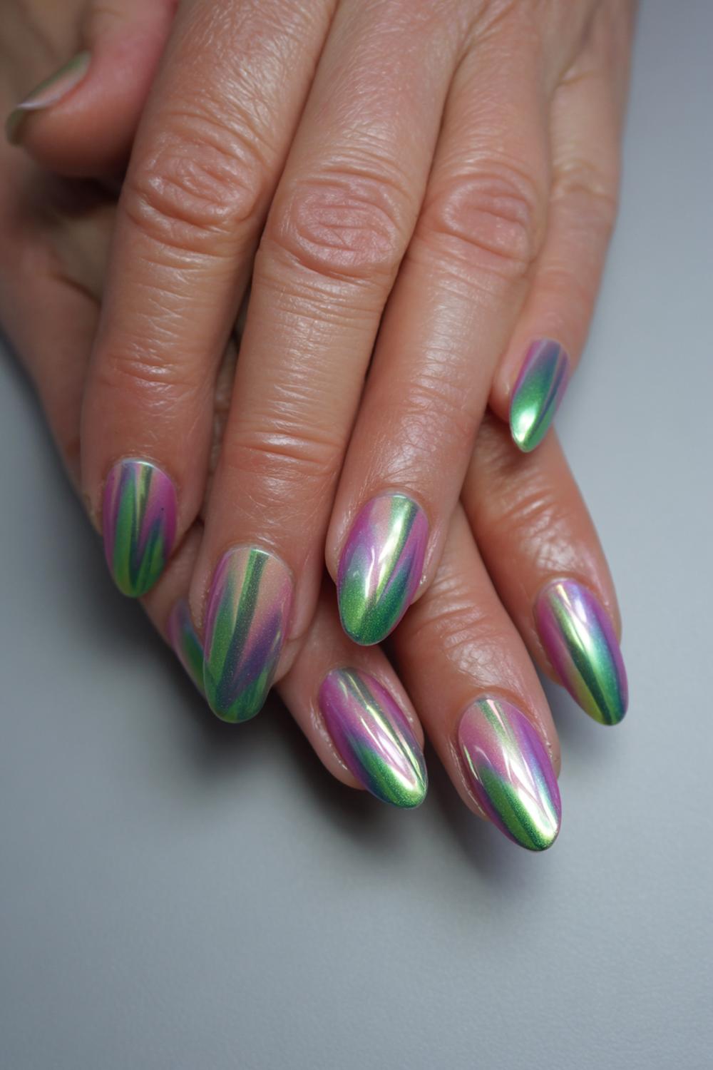24. Jinx nails met magnetische cat-eye en diagonale lichtbaan