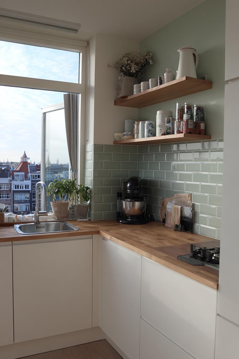 35. Keuken inspiratie met een ontbijtbar en wandtegels tot het plafond