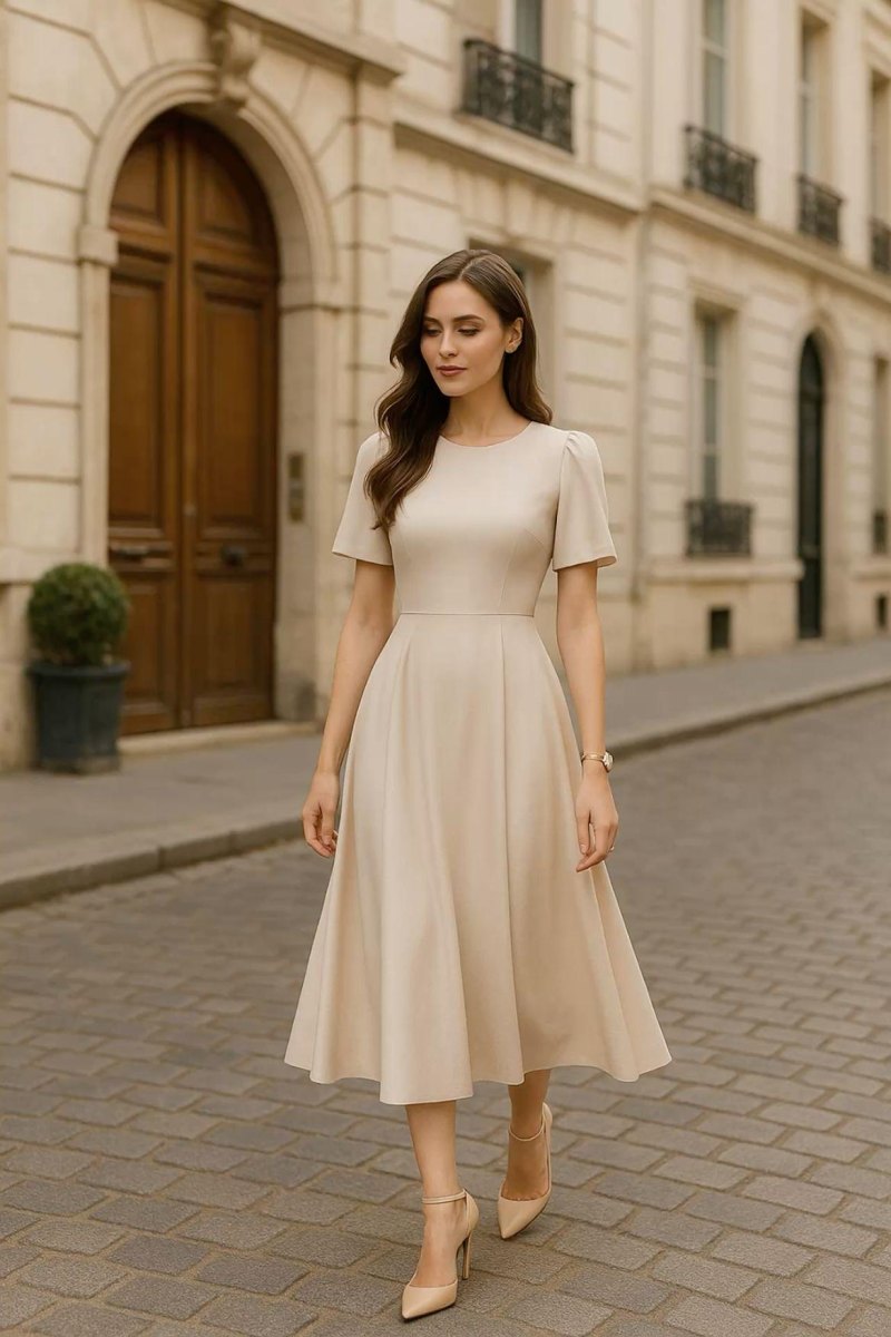 Verfijnde midi jurk zomerlook