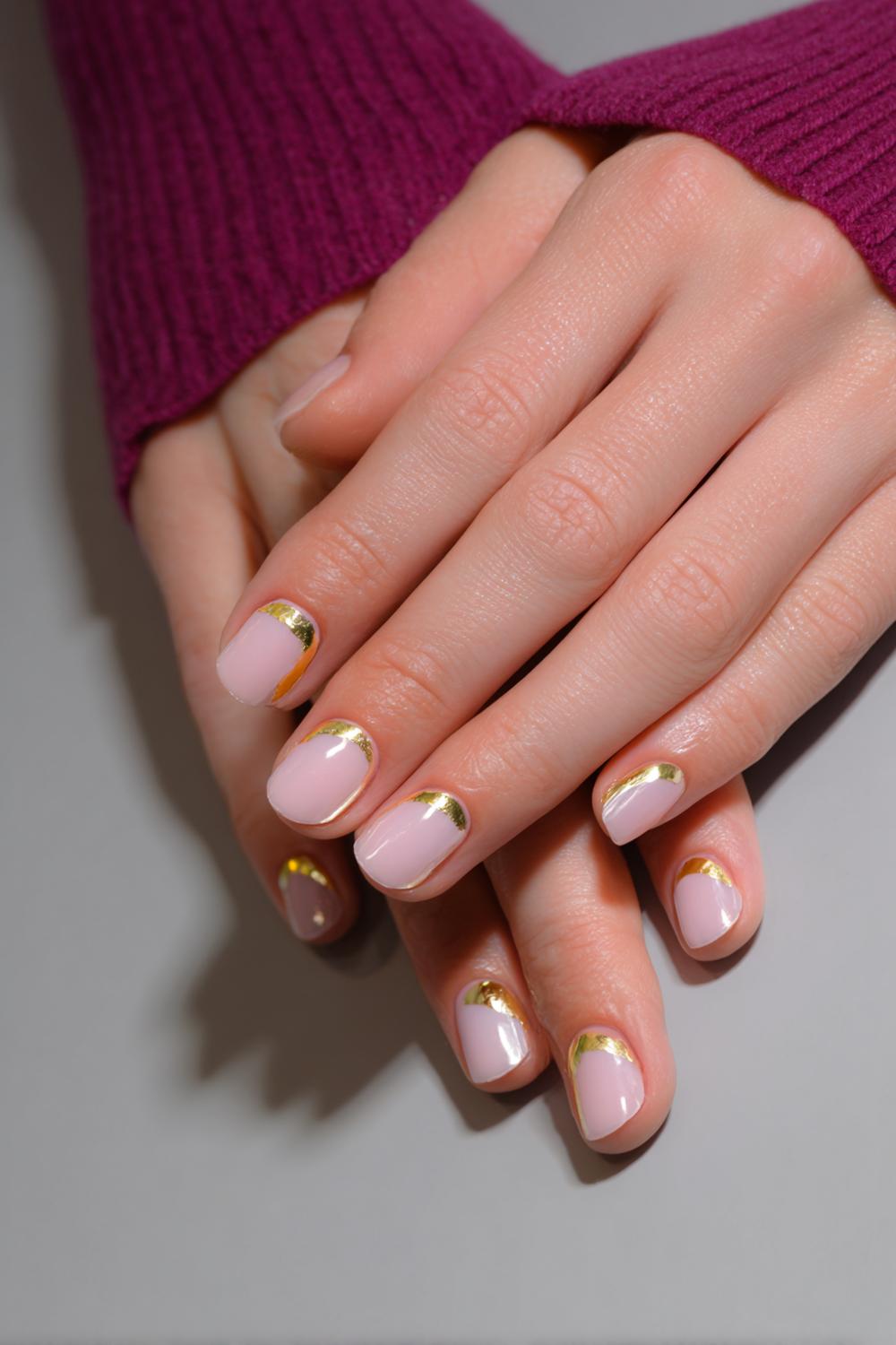 19. Nail art 2026 ‘cuticle cuff’ met dunne gouden boog