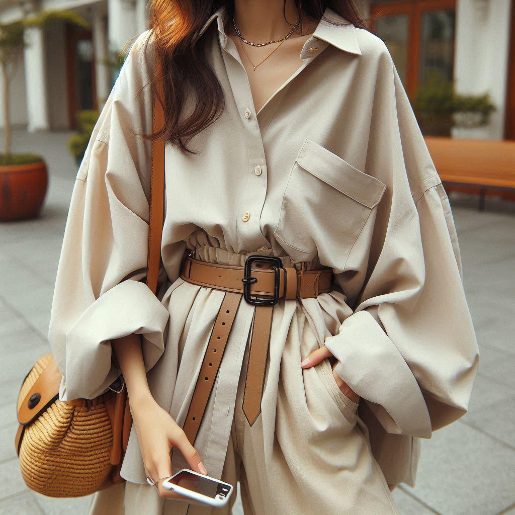 Oversized kleding met riem