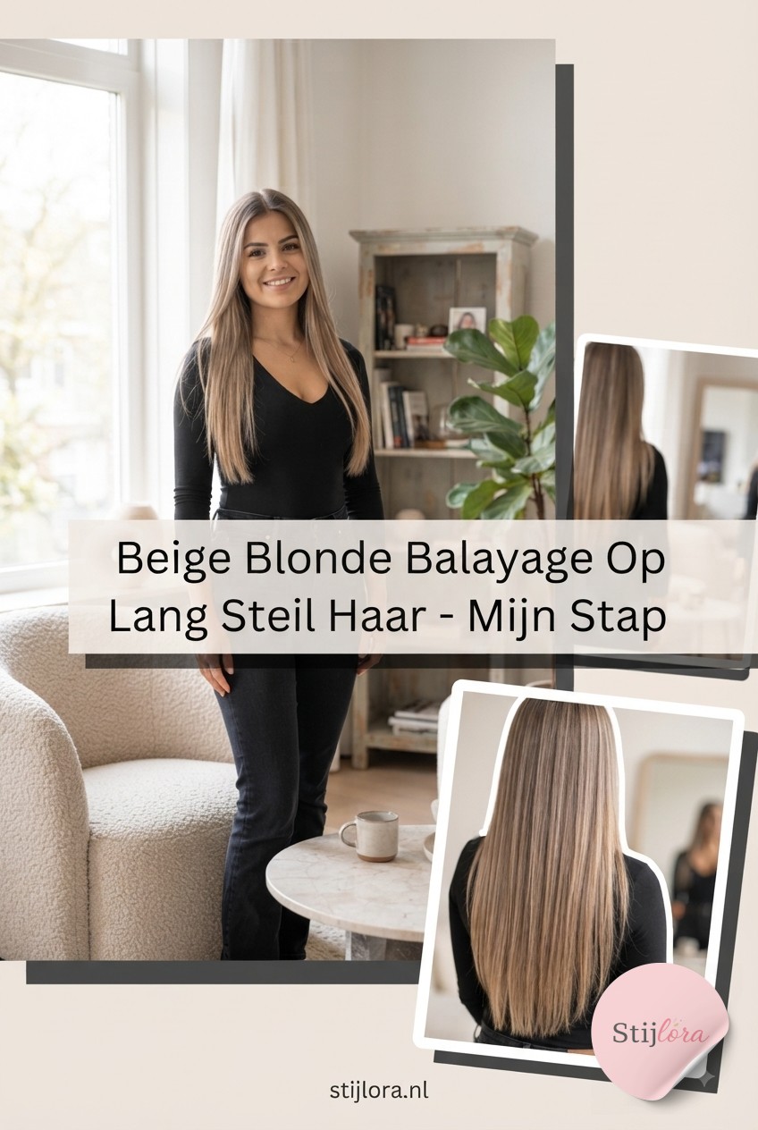Beige Blonde Balayage Op Lang Steil Haar - Mijn Stap - Voor