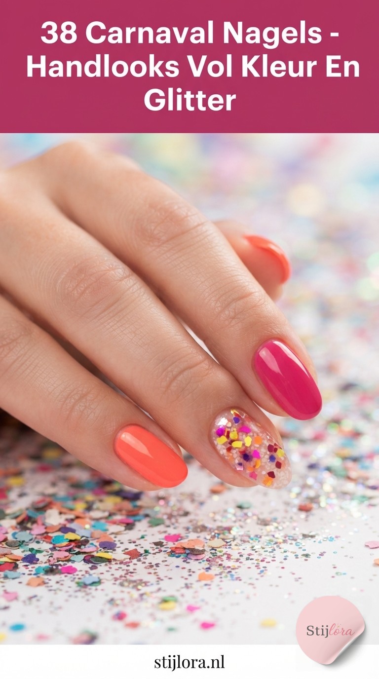 38 Carnaval Nagels - Handlooks Vol Kleur En Glitter