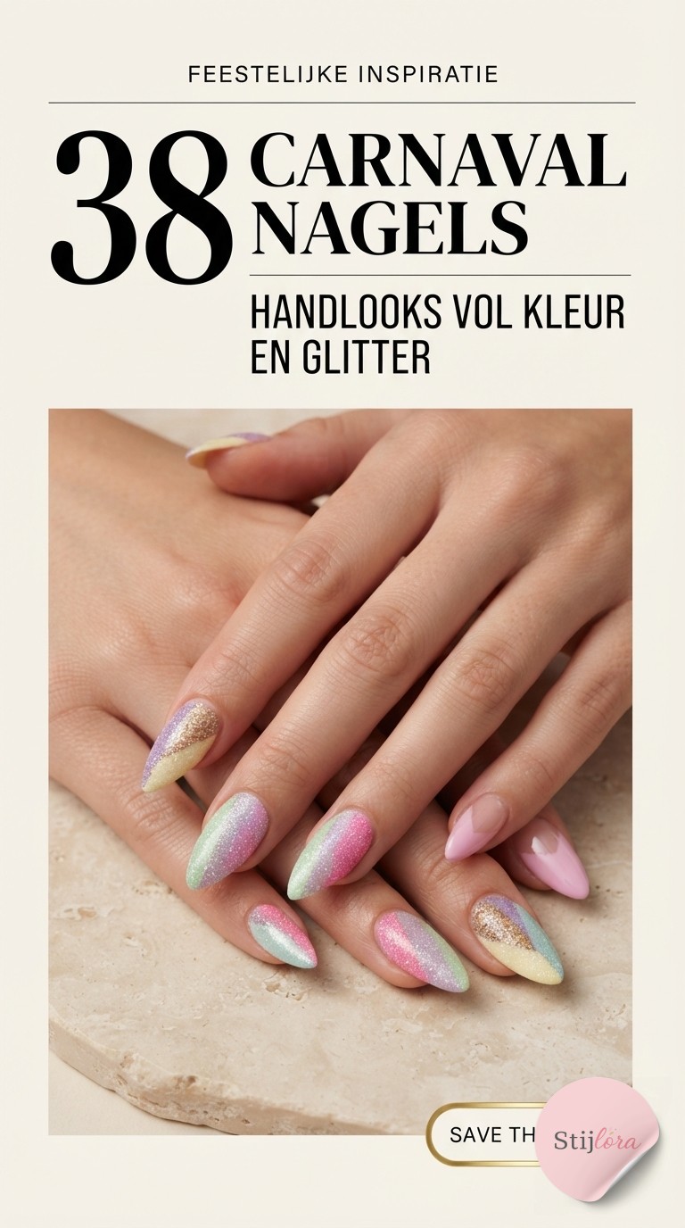 38 Carnaval Nagels - Handlooks Vol Kleur En Glitter