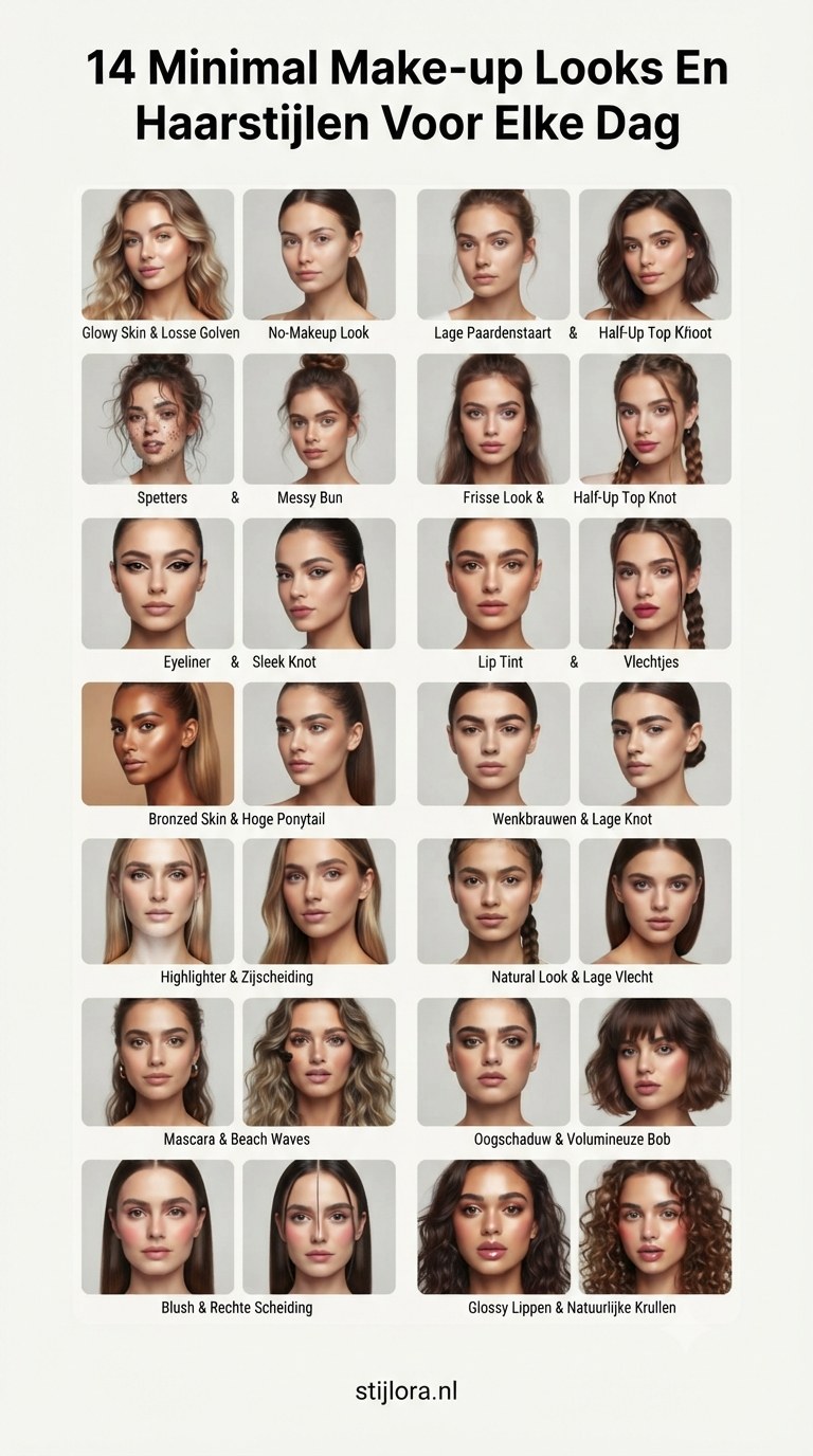 14 Minimal Make-up Looks En Haarstijlen Voor Elke Dag