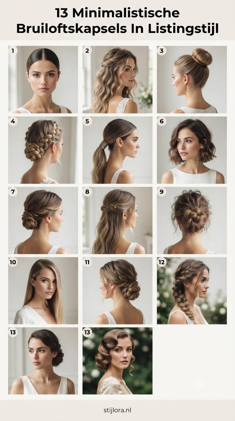 13 Minimalistische Bruiloftskapsels In Listingstijl