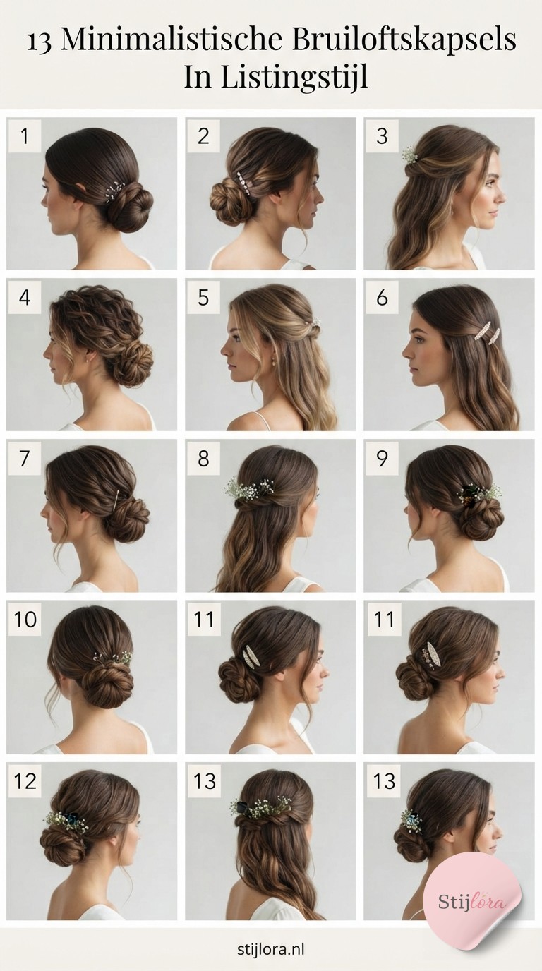 13 Minimalistische Bruiloftskapsels In Listingstijl
