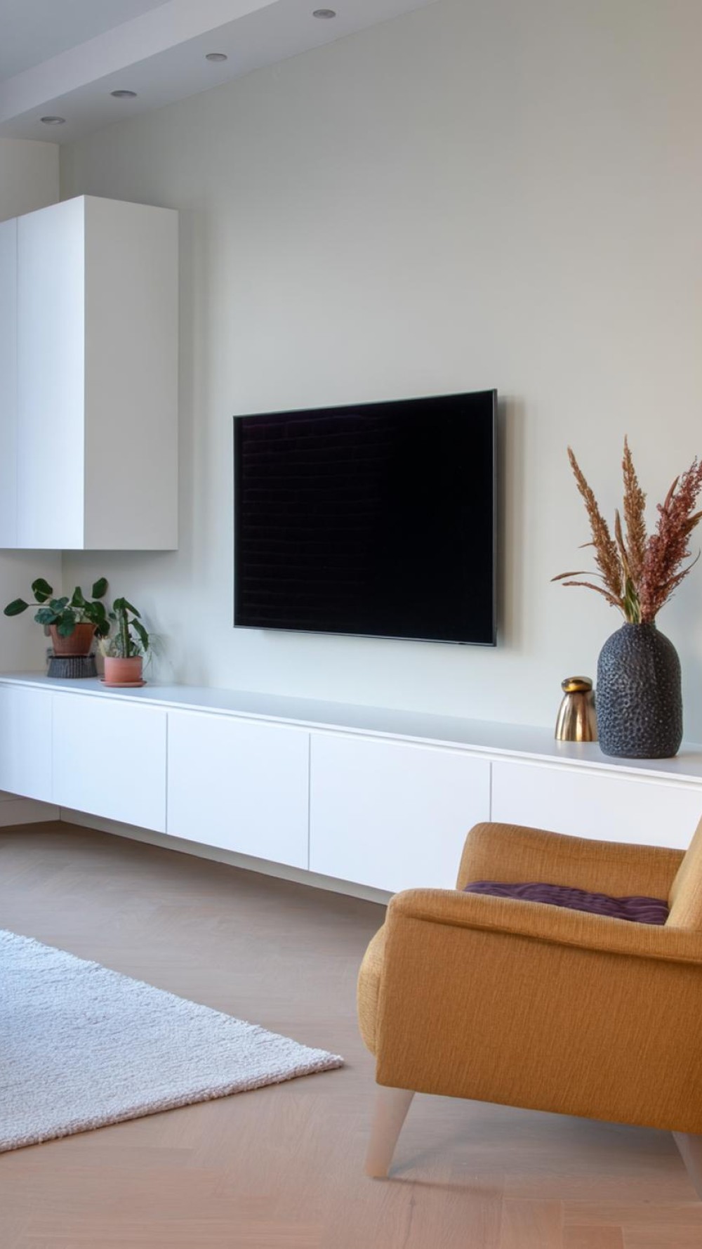 Tv Wand Ontwerp Met Eigendom Kunstwerken