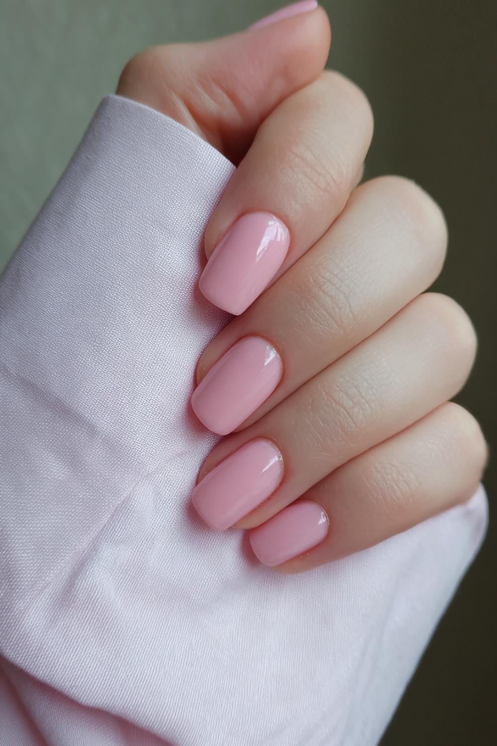 11. Paznokcie 2026: Aura blush nails roze kern met zachte waas