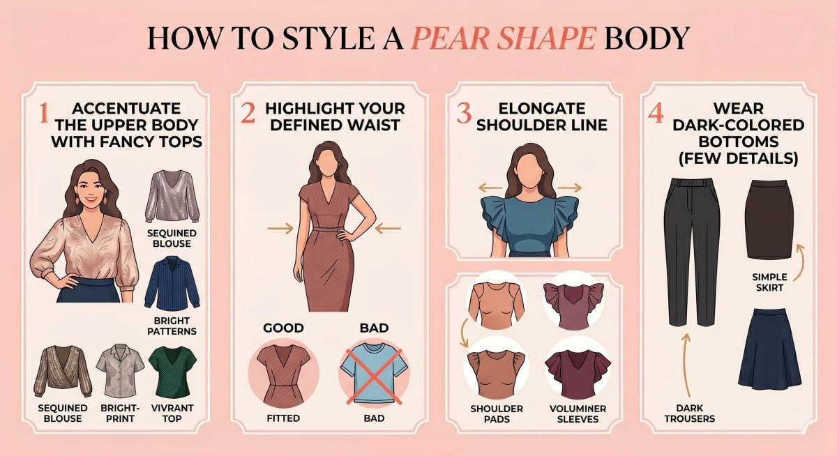 Peerfiguur outfit met gebalanceerde look