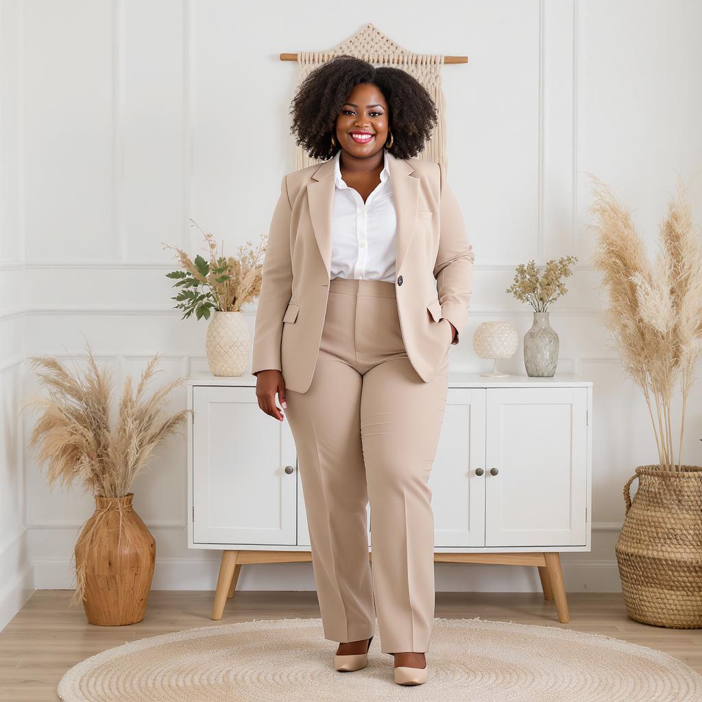 Plus size dames kantoor outfit