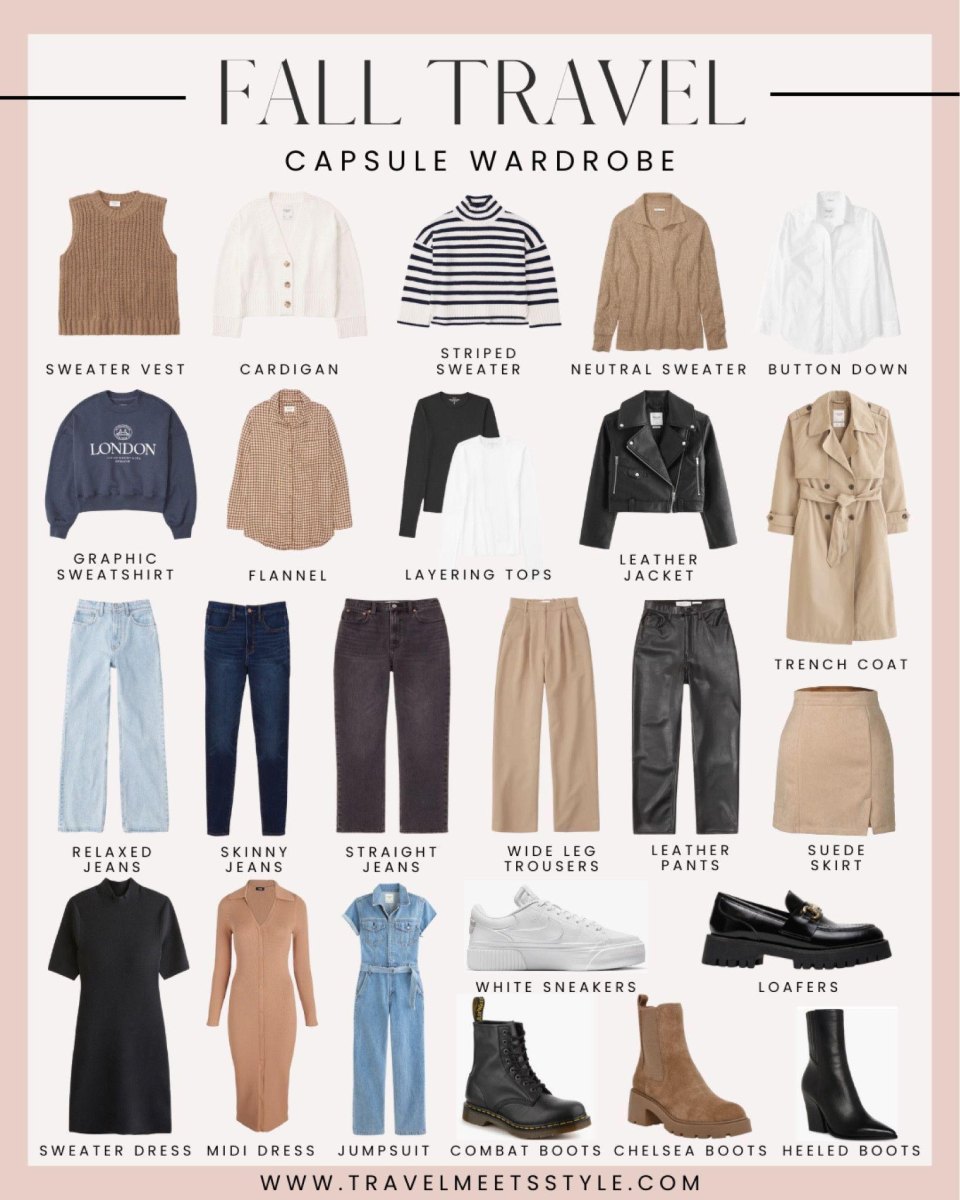 Reisvriendelijke herfst capsule outfits