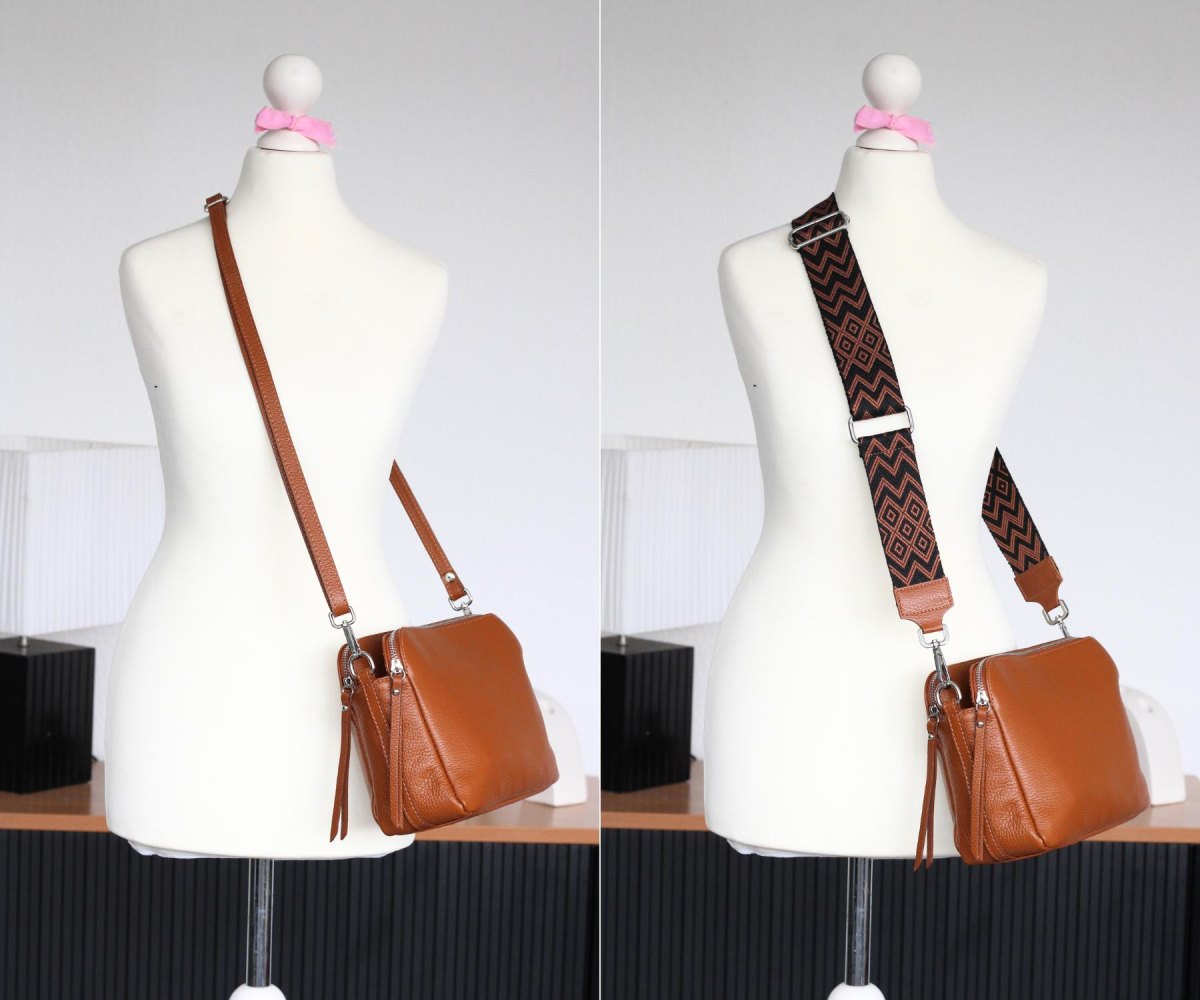 Handtas met verwisselbare riem