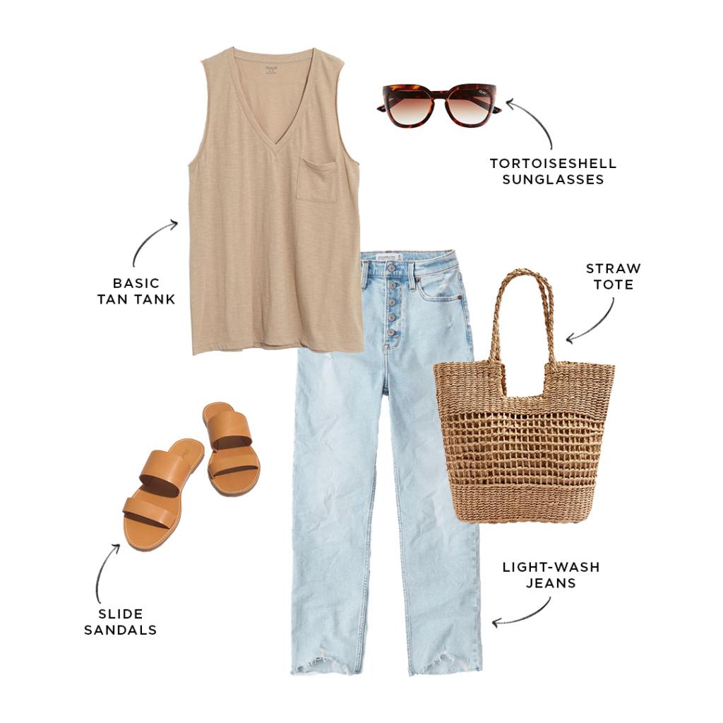 Denim zomerlook met casual stijl