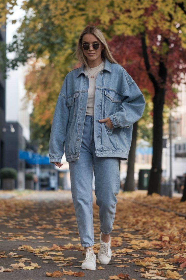 Trendy herfst outfit dames denim