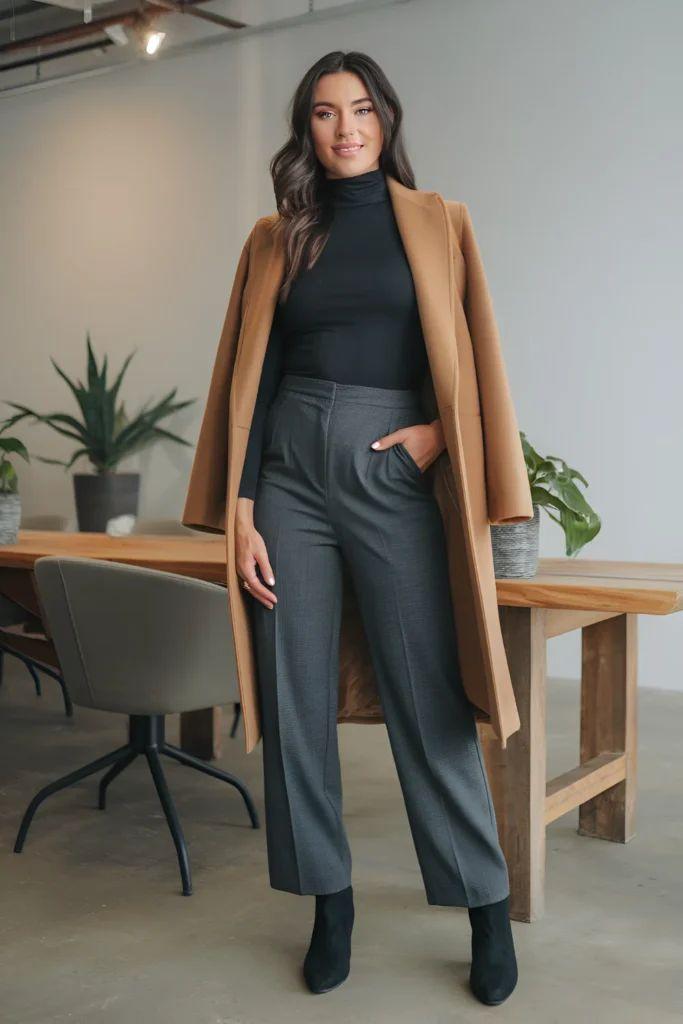 Winterse kantooroutfit met laagjes