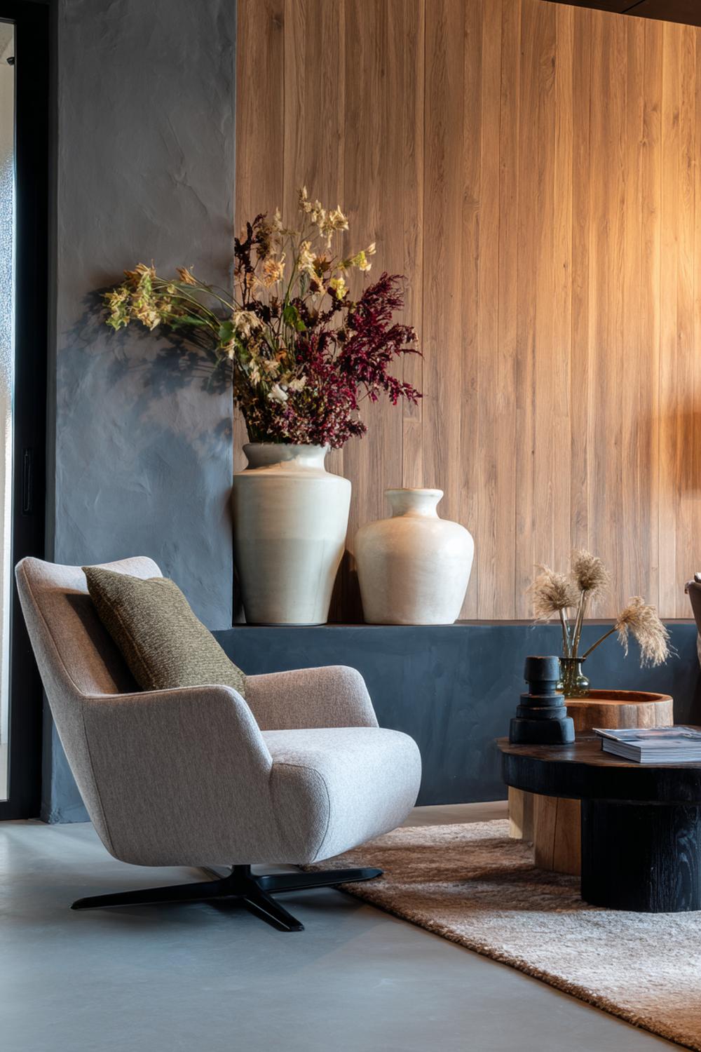 16. Woonkamer inspiratie met tapijtlaagjes en rijke texturen